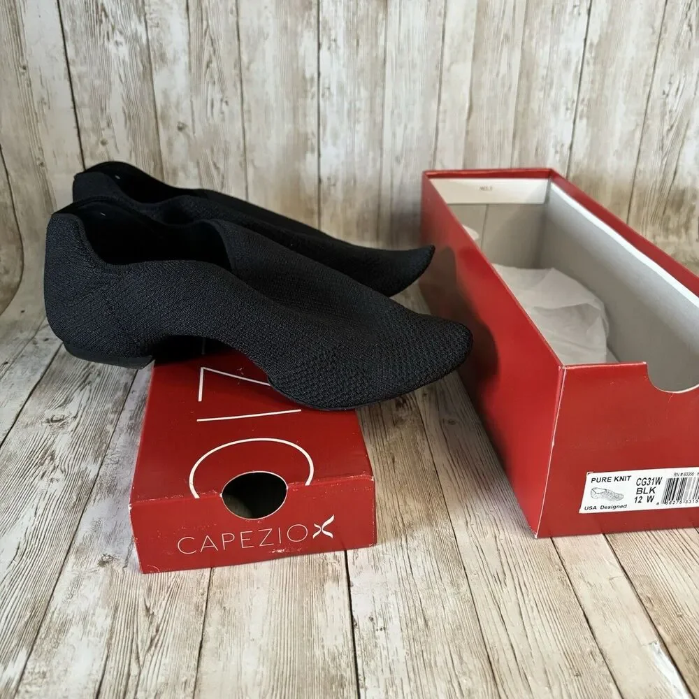 NEW IN BOX Capezio Pure Knit Jazz Women's size 12 Wide Black CG31W‎ Dance Shoes